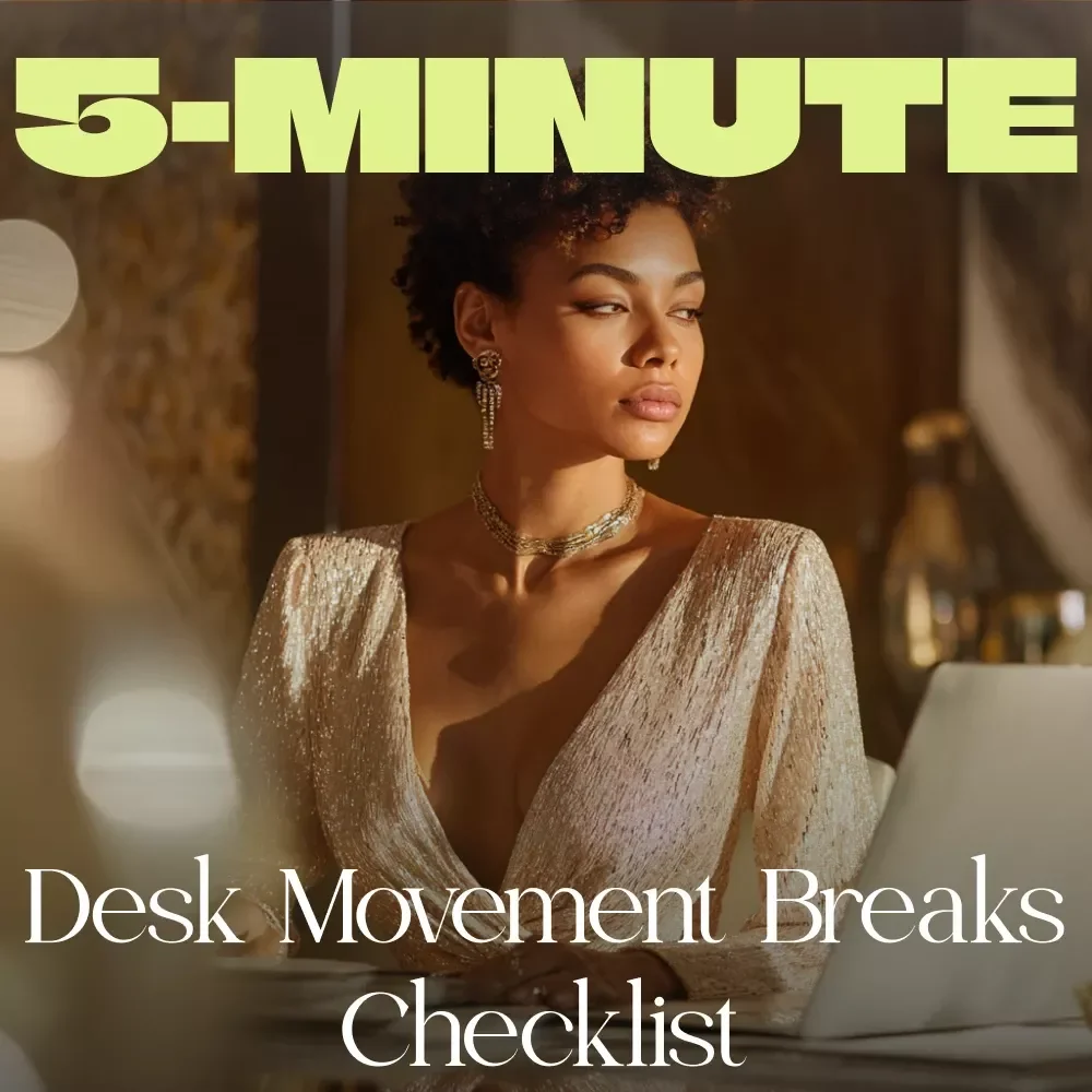 5-Minute Desk Movement Breaks Checklist | Quick Office Stretches & Wellness Routine Digital Download