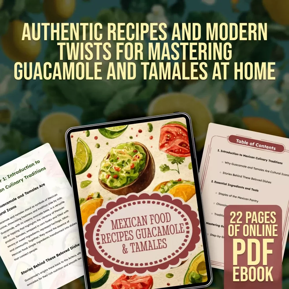 Mexican Food Recipes Guacamole & Tamales | Authentic Mexican Cookbook Digital Download | eBook with Traditional & Modern Recipes