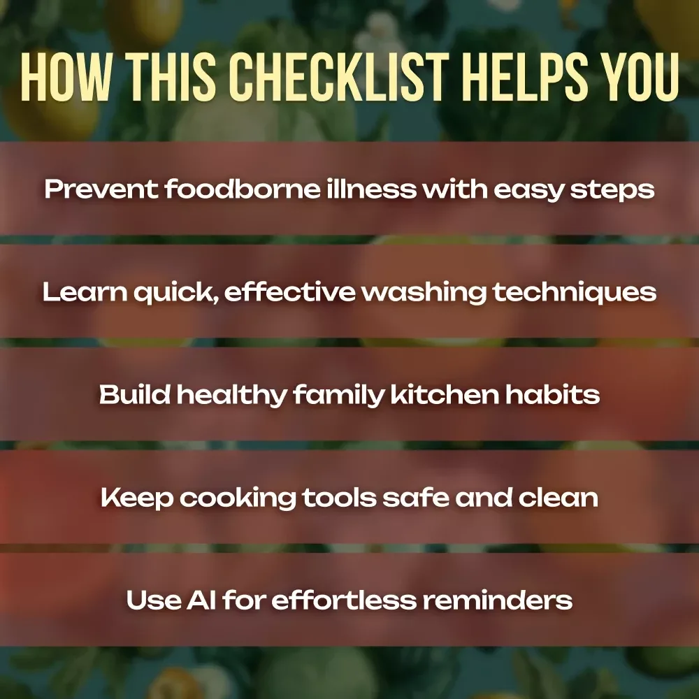 Handwashing Rules for Kitchen Safety Checklist | Kitchen Hygiene Digital Download | Food Safety Guide