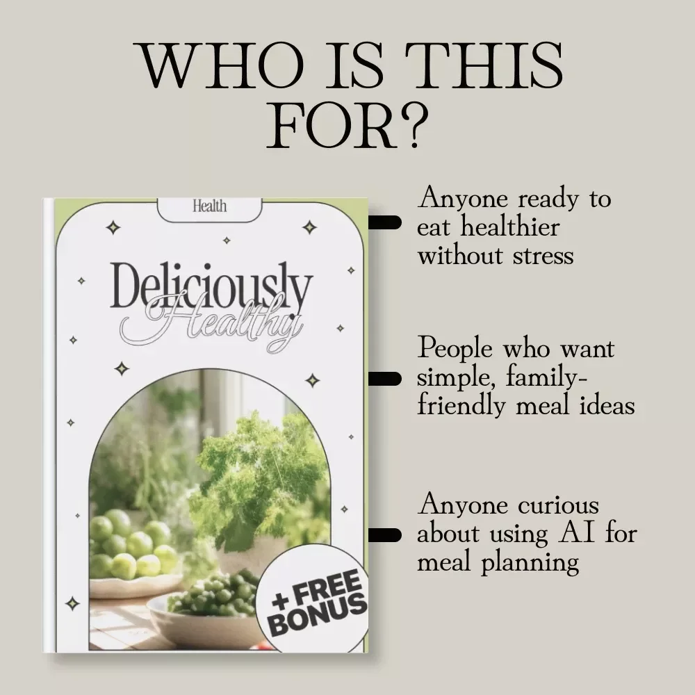 Deliciously Healthy | eBook for Clean Eating, Balanced Meals, Healthy Recipes, Meal Prep, AI Meal Planning, Digital Download Wellness Guide