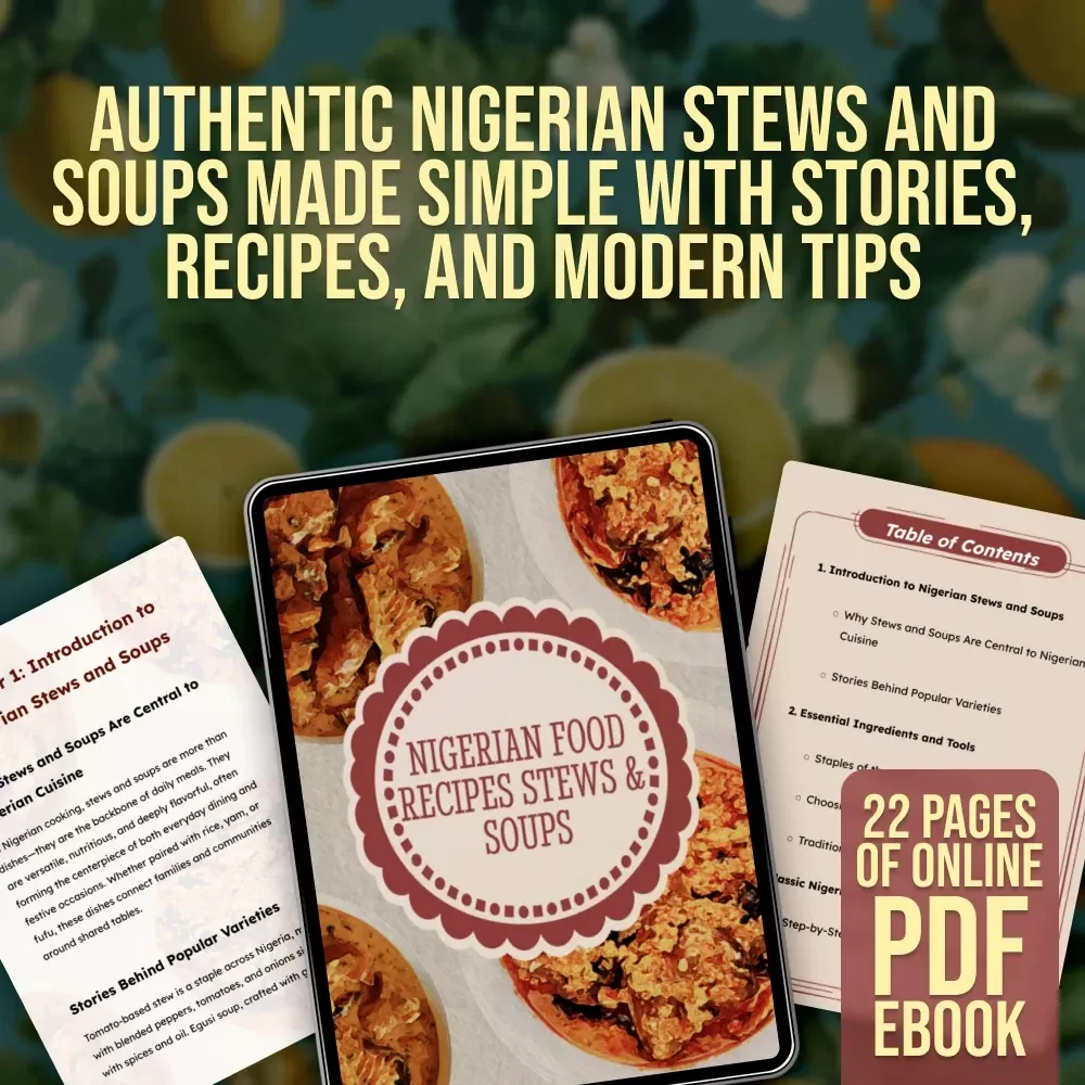 Nigerian Food Recipes Stews & Soups | Authentic Nigerian Cookbook eBook | Digital Download Recipes, Cooking Guide, Traditional Soups & Stews