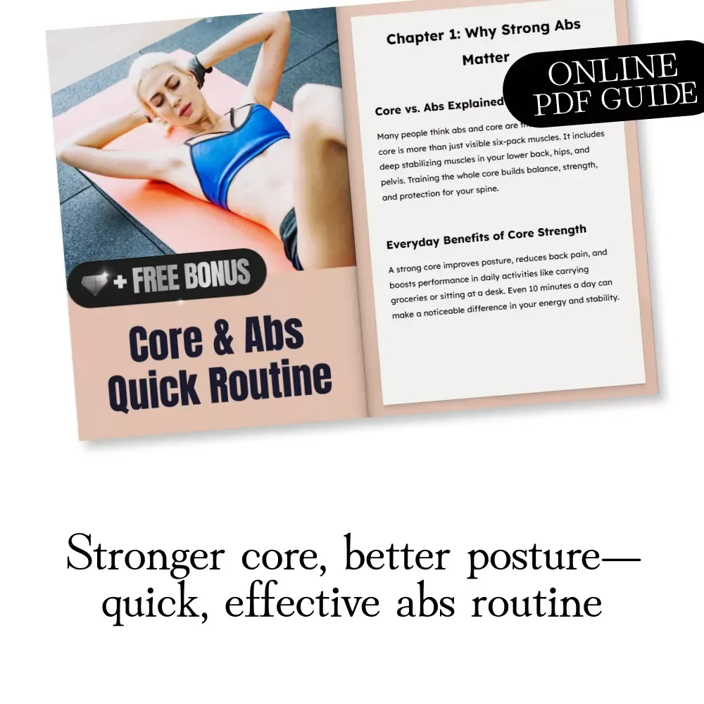 Core & Abs Quick Routine | 10-Minute Core Strength Guide for Toned Abs, Better Posture & Everyday Energy | Printable Digital Download