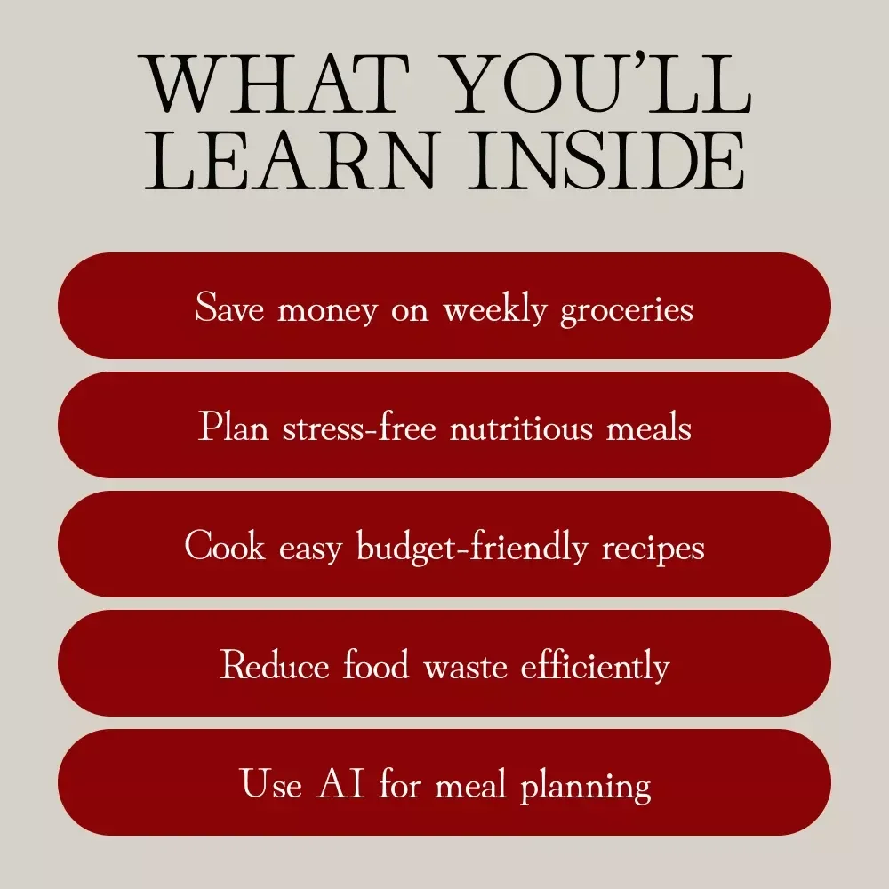 Eating Healthy on a Budget | eBook for Meal Planning, Grocery Shopping Tips, Affordable Recipes & AI Nutrition Guide