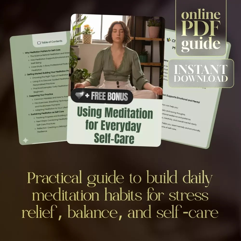 Using Meditation for Everyday Self-Care | Digital Guide for Stress Relief, Emotional Wellness & Mindful Living