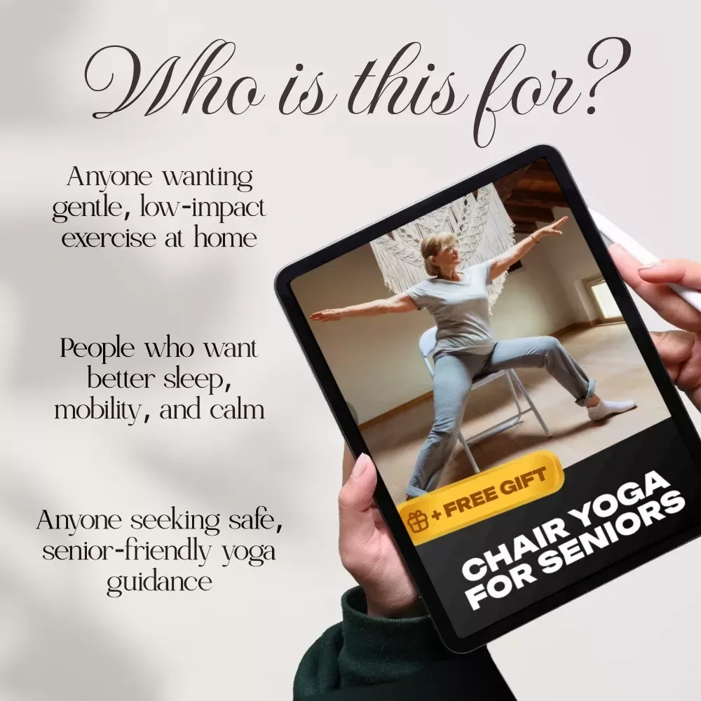 Chair Yoga for Seniors eBook | Gentle Yoga Guide, Easy Poses, Stress Relief, Joint Pain Support, Better Sleep, Digital Download