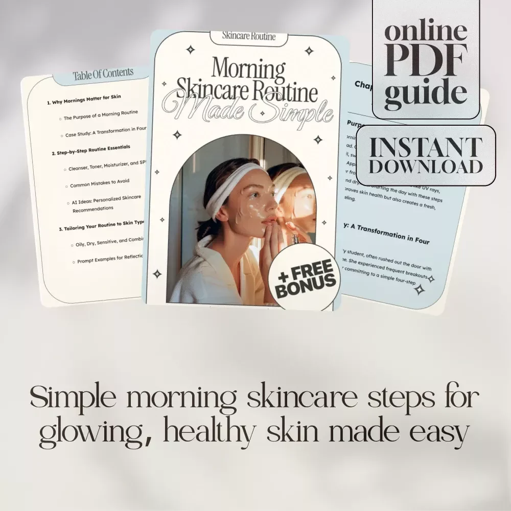 Morning Skincare Routine Made Simple | Digital Download Guide for Glowing Skin, Skincare eBook, Self Care Checklist, Step-by-Step Routine Essentials