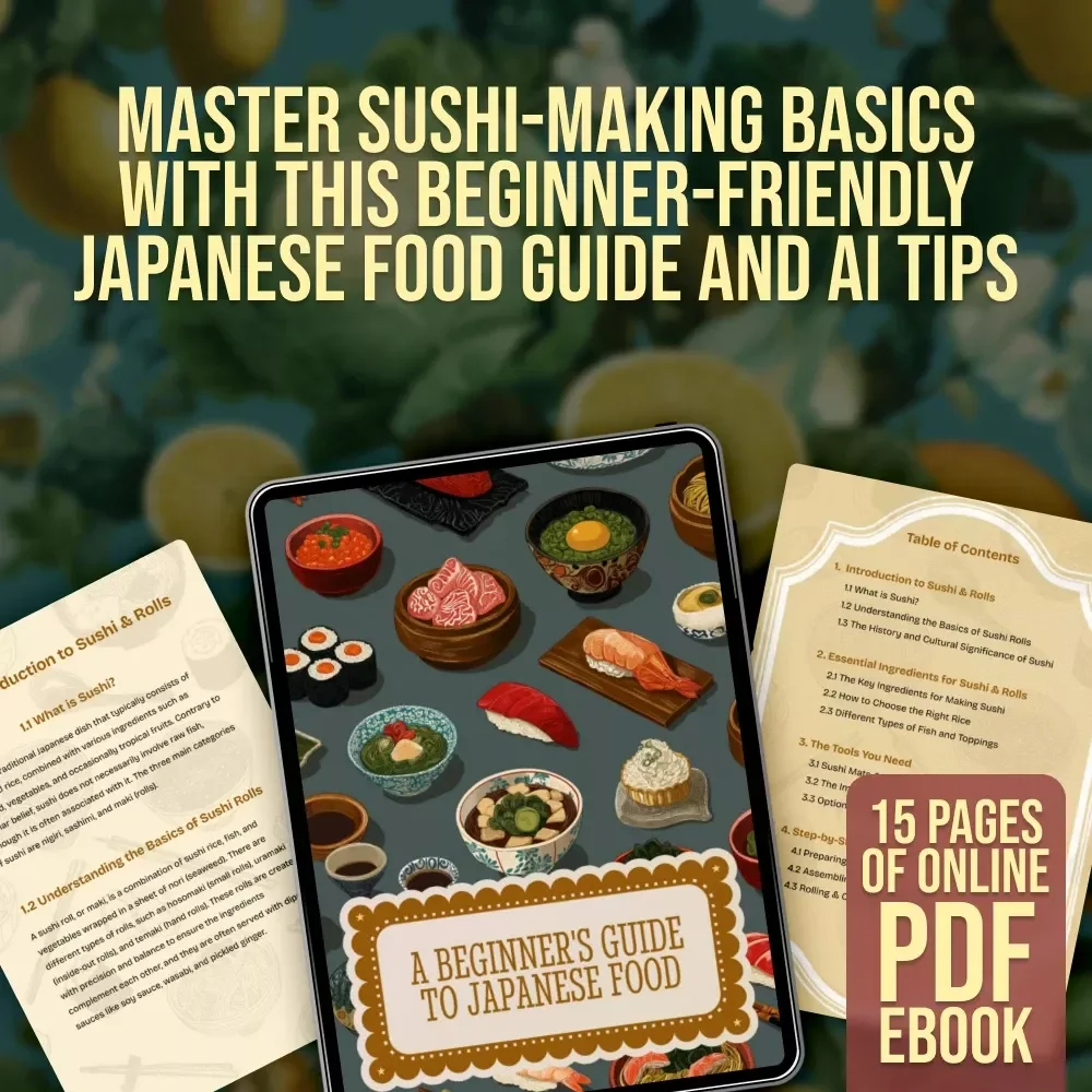A Beginner's Guide to Japanese Food | Sushi eBook | Learn How to Make Sushi & Rolls at Home | Japanese Cooking Guide Digital Download