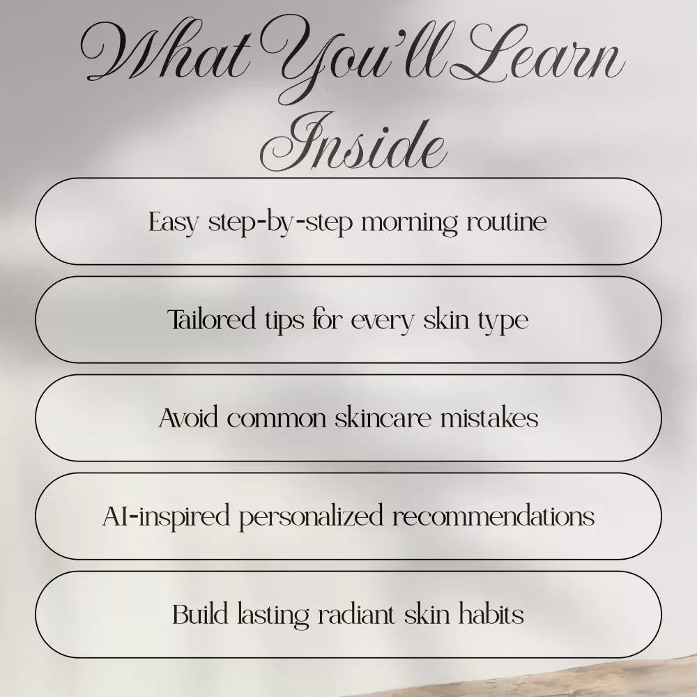 Morning Skincare Routine Made Simple | Digital Download Guide for Glowing Skin, Skincare eBook, Self Care Checklist, Step-by-Step Routine Essentials