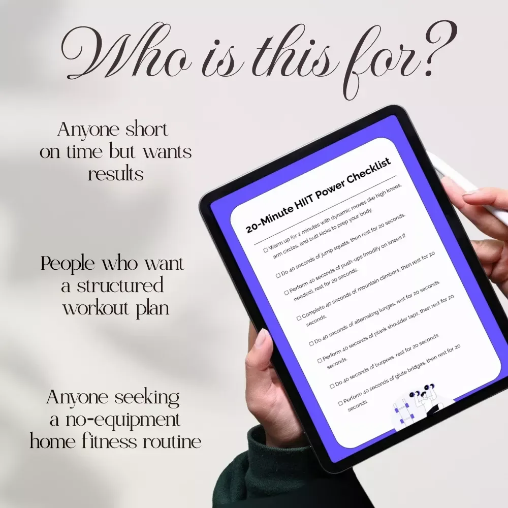 20-Minute HIIT Power Checklist | 20-Minute Full-Body HIIT Plan for Fast, Effective Home Workouts