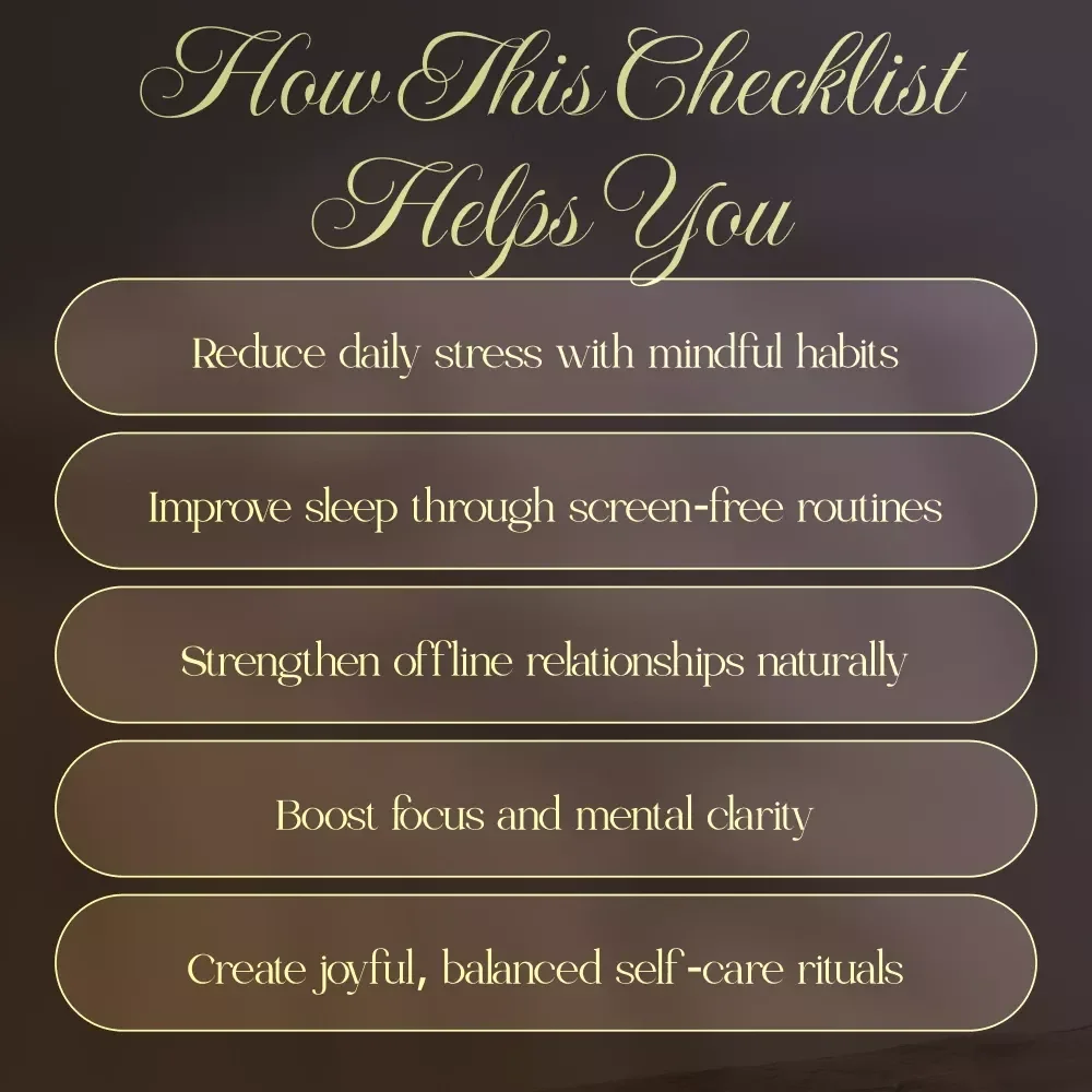 Digital Detox Bliss Checklist | Mindful Living eBook | Screen-Free Self-Care Guide | Wellness, Balance & Mindfulness Digital Download