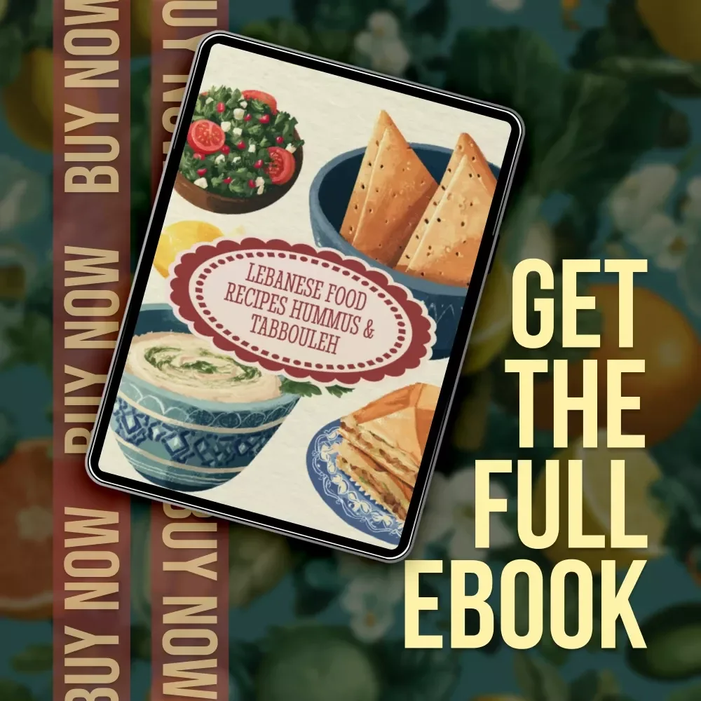 Lebanese Food Recipes Hummus & Tabbouleh | Traditional Middle Eastern Cookbook eBook | Authentic Mezze Digital Download Guide