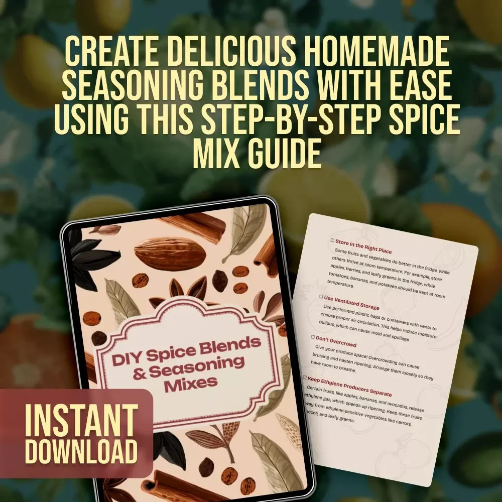 DIY Spice Blends & Seasoning Mixes Checklist | Digital Download Guide for Homemade Spices, Seasoning Recipes, Cooking & Kitchen Organization