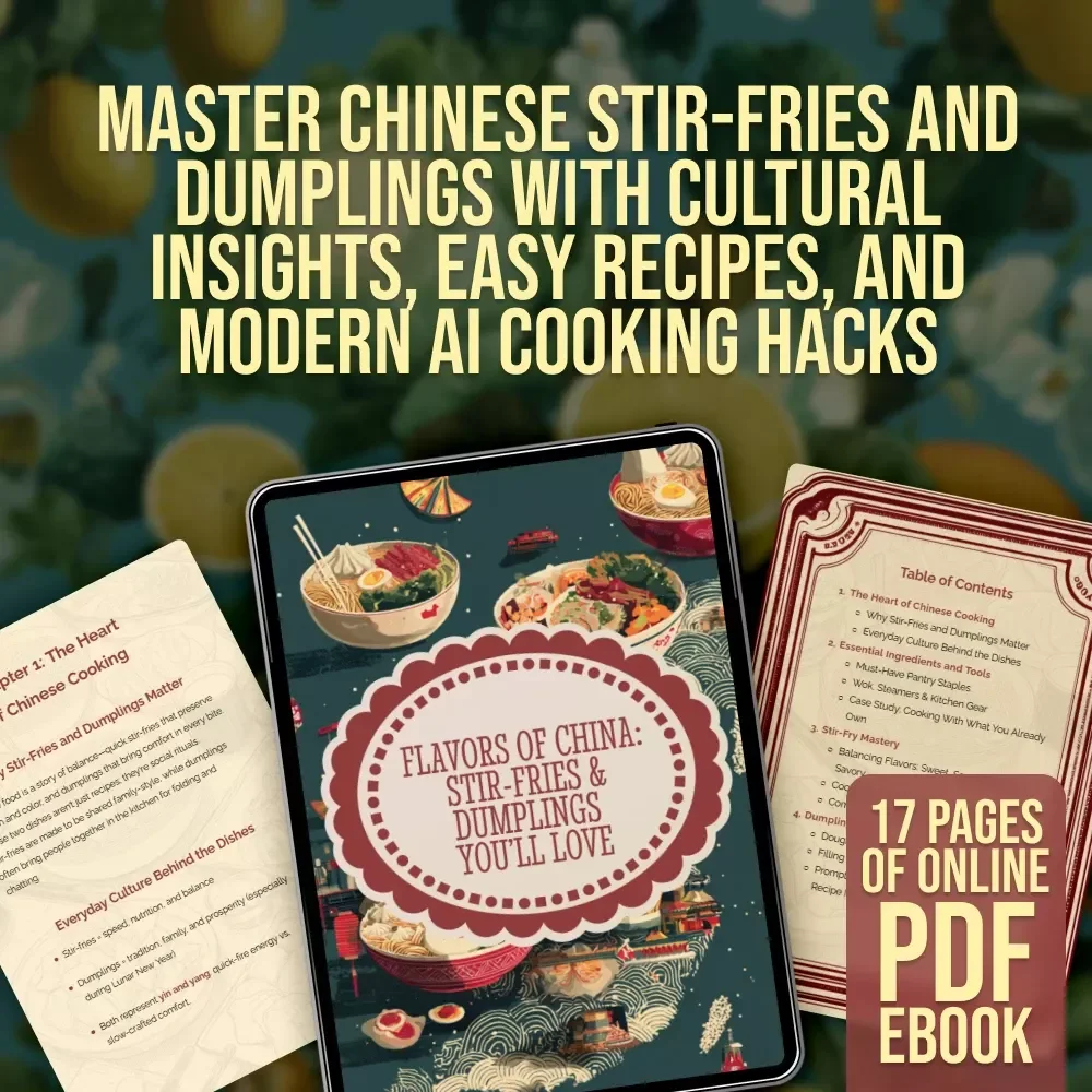 Flavors of China: Stir-Fries & Dumplings You’ll Love | Chinese Cooking eBook, Digital Download Guide, Wok & Dumpling Recipes, AI Cooking Hacks, Kitchen Essentials
