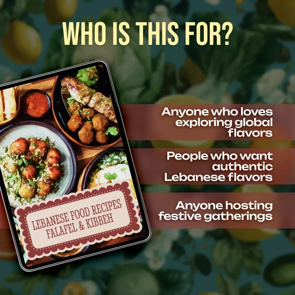 Lebanese Food Recipes Falafel & Kibbeh eBook | Traditional Middle Eastern Cookbook, Mezze Guide, Authentic Lebanese Cuisine Digital Download