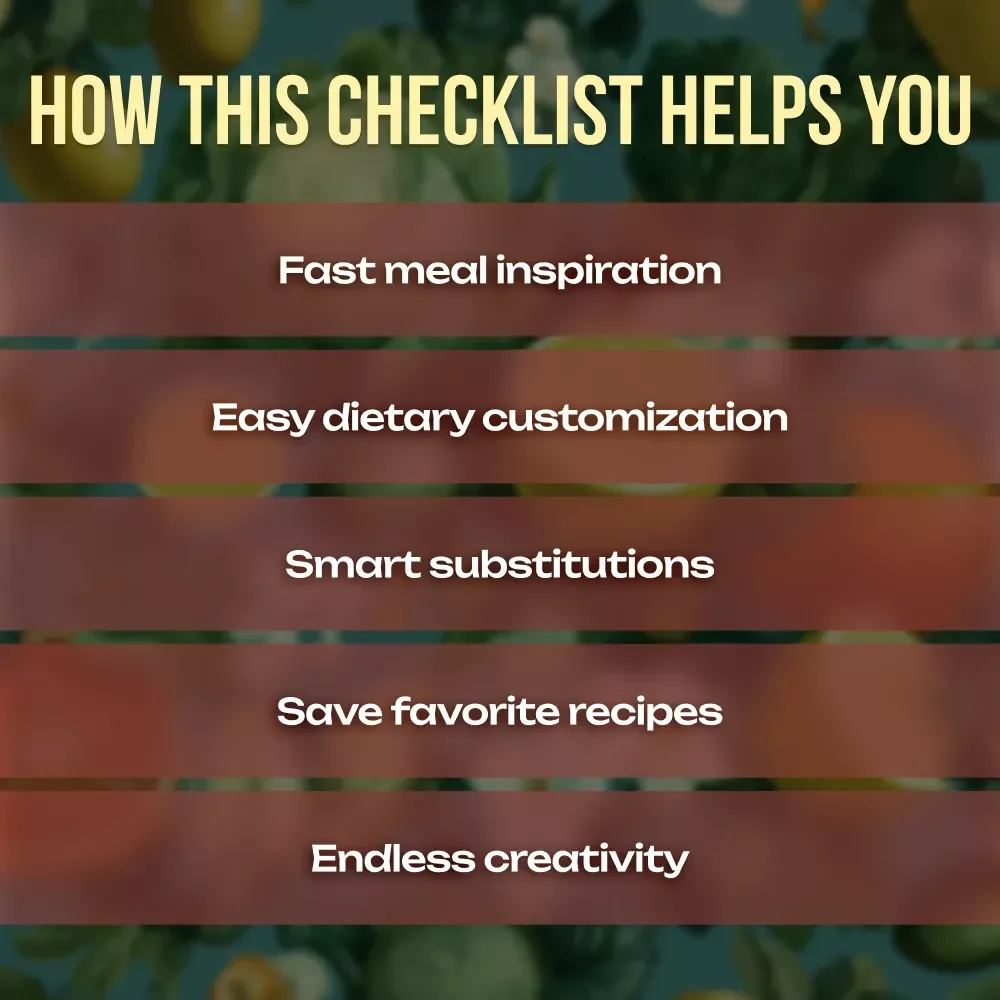 AI-Powered Ingredient Ideas | Digital Download Checklist | What Can I Cook With Ingredients I Have With AI | Recipe Inspiration Guide