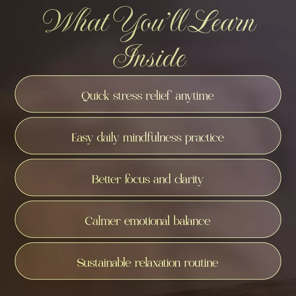 Breathwork for Instant Calm | Digital Download Guide | Stress Relief eBook, Mindfulness Checklist & Relaxation Techniques