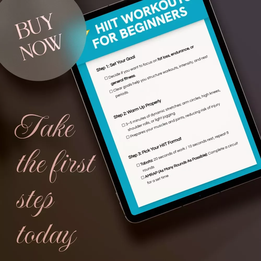 HIIT Workouts for Beginners | Printable Fitness Checklist | Digital Download Exercise Guide for Fat Loss, Endurance & Strength