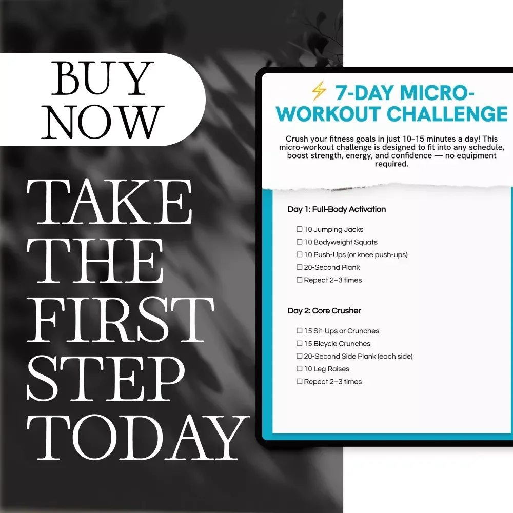 7-Day Micro-Workout Challenge | Quick Fitness Digital Download Checklist for Beginners & Home Training