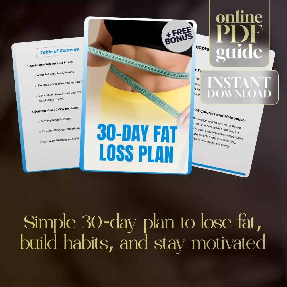 30-Day Fat Loss Plan | Digital Download eBook | Weight Loss Guide, Fat Loss Roadmap, Nutrition & Workout Checklist