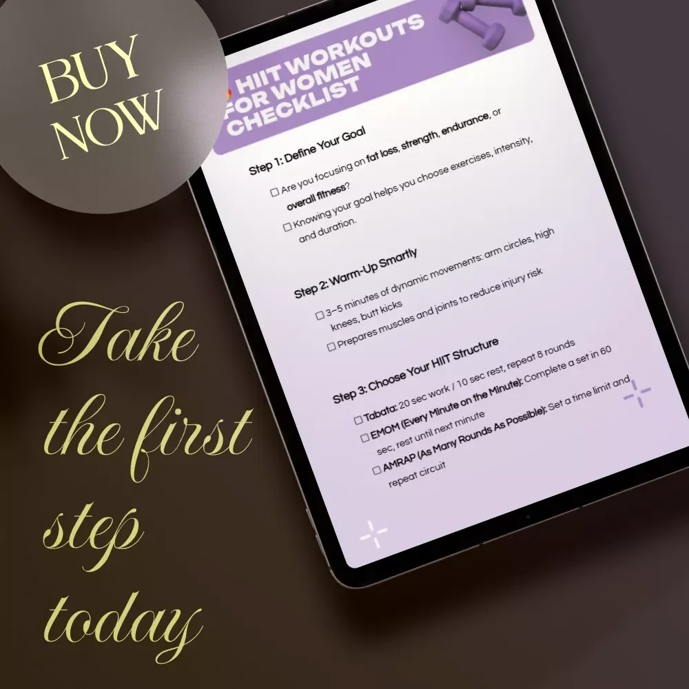 HIIT Workouts for Women Checklist | Digital Fitness Guide, Printable Exercise Planner, Fat Loss & Strength Training Routine