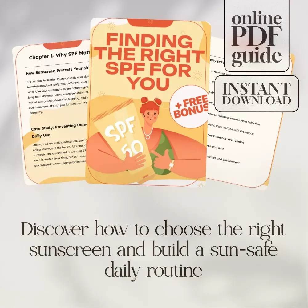 Finding the Right SPF for You | Digital Guide for Sunscreen Protection, Choosing SPF 15, 30, 50, Sun-Safe Routine & Skin Care eBook Download