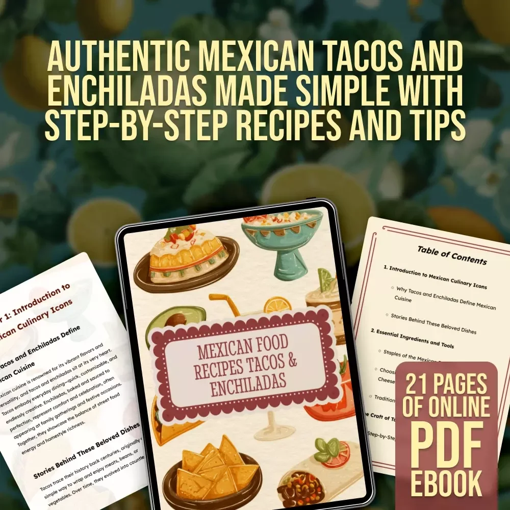Mexican Food Recipes Tacos & Enchiladas | Authentic Mexican eBook | Digital Download Guide for Traditional & Modern Recipes