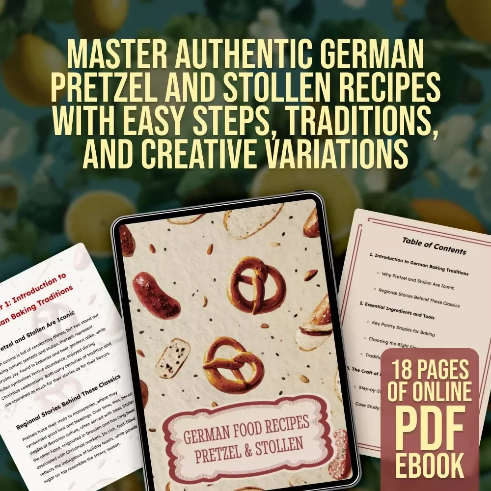 German Food Recipes Pretzel & Stollen | Authentic German Baking eBook | Traditional & Modern Holiday Recipes | Digital Download PDF Guide