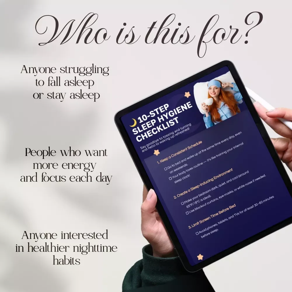 10-Step Sleep Hygiene Checklist | Digital Download Guide for Better Rest & Relaxation