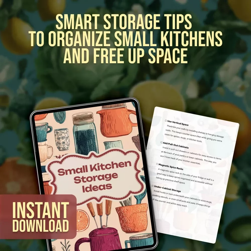 Small Kitchen Storage Ideas Checklist | Digital Download Guide for Space-Saving Solutions & Organization