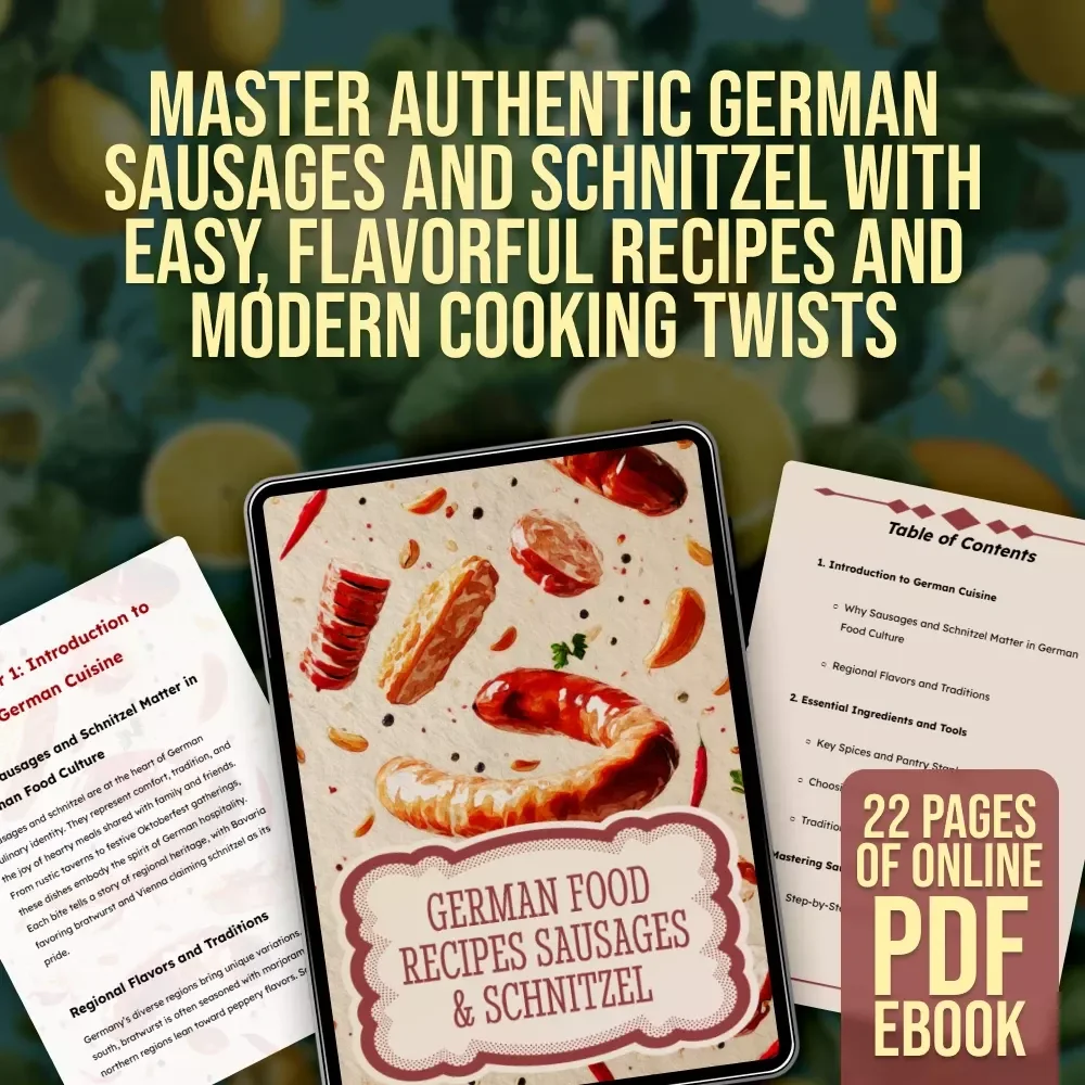 German Food Recipes Sausages & Schnitzel | Authentic German Cuisine eBook | Traditional Recipes, Oktoberfest Cooking, Bratwurst & Schnitzel Guide