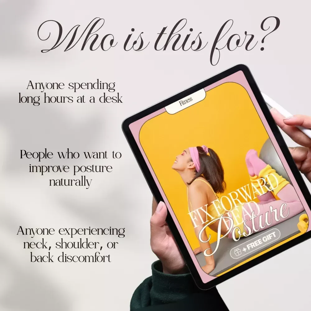 Fix Forward Head Posture Guide – Digital Download eBook, Checklist & Exercises for Neck, Shoulder & Upper Back Alignment, AI Tools for Posture Improvement