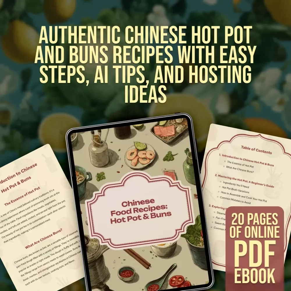 Chinese Food Recipes: Hot Pot & Buns eBook | Authentic Chinese Cooking Guide, Easy Recipes, Steamed Buns, Shengjianbao, Mantou, Hot Pot Broth Variations, AI Cooking Tips