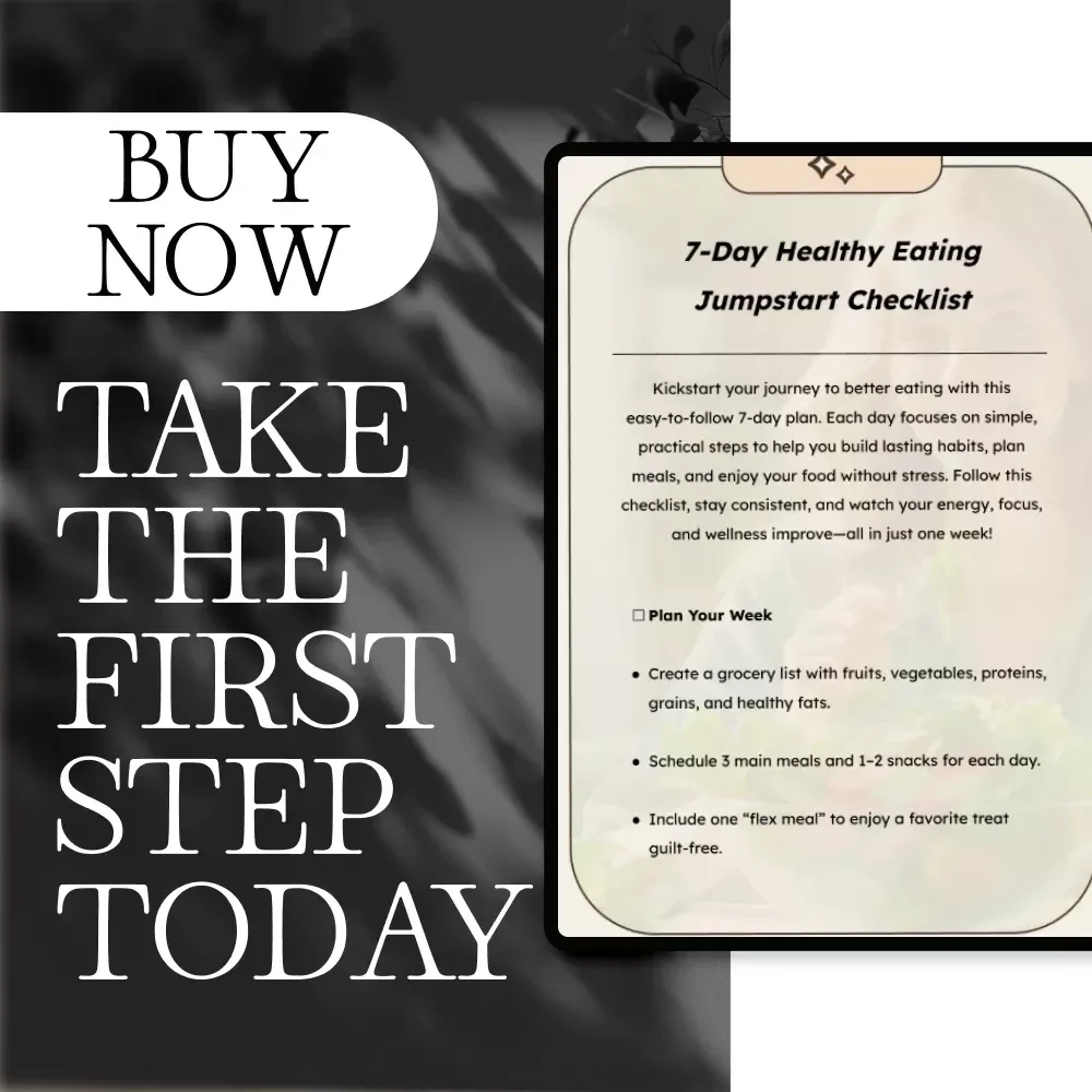 7-Day Healthy Eating Jumpstart Checklist | Digital Download Wellness Guide | Meal Planning, Mindful Eating & Healthy Habits eBook