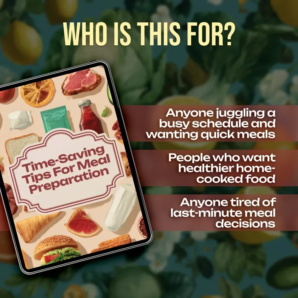 Time-Saving Tips for Meal Preparation Checklist | Meal Prep Guide, Digital Download, Kitchen Organization & Cooking Hacks for Busy People