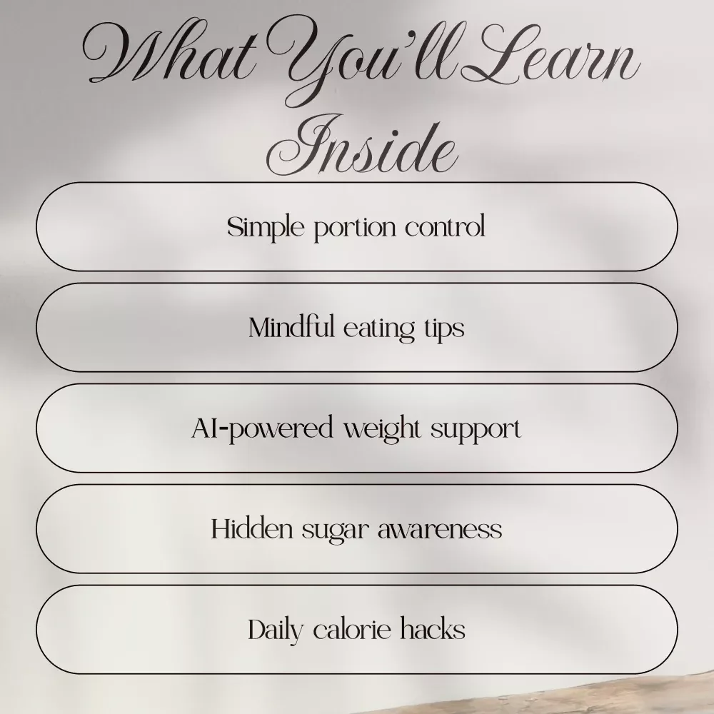 Slim Without Sweat | Ebook Guide on How to Lose Weight Without Exercising | Mindful Eating, Portion Control & AI Tools for Effortless Weight Loss