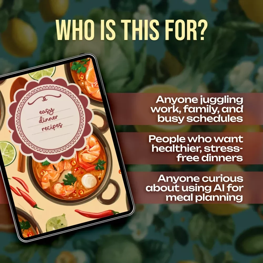 Easy Dinner Recipes Guide | Quick and Simple Meals | 15-Minute Dinners | One-Pot Wonders | Healthy, Low-Calorie, Vegan & Vegetarian Options | AI Meal Planning Tips & Kitchen Hacks