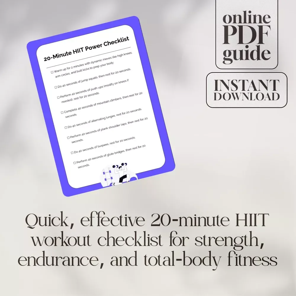 20-Minute HIIT Power Checklist | 20-Minute Full-Body HIIT Plan for Fast, Effective Home Workouts
