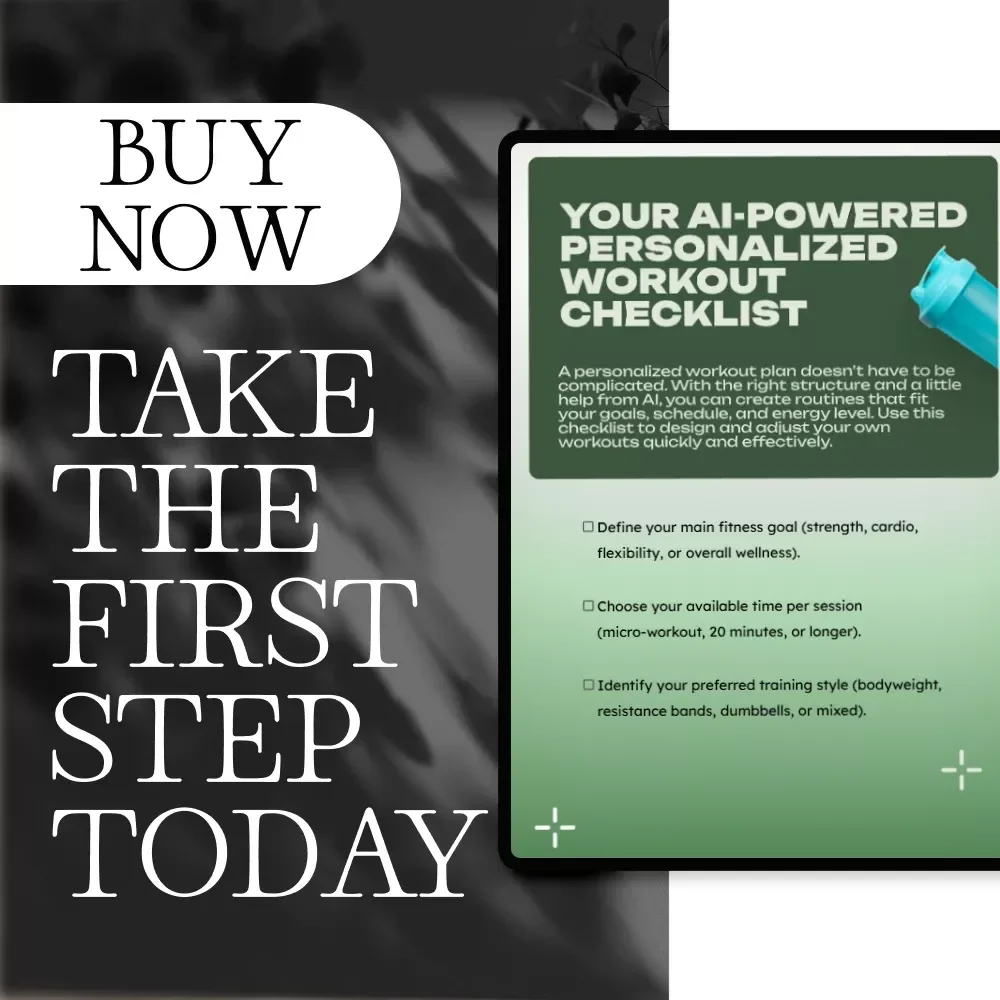 Your AI-Powered Personalized Workout Checklist | Digital Download Fitness Planner | AI-Personalized Workout Plan for Strength, Cardio, Flexibility & Wellness