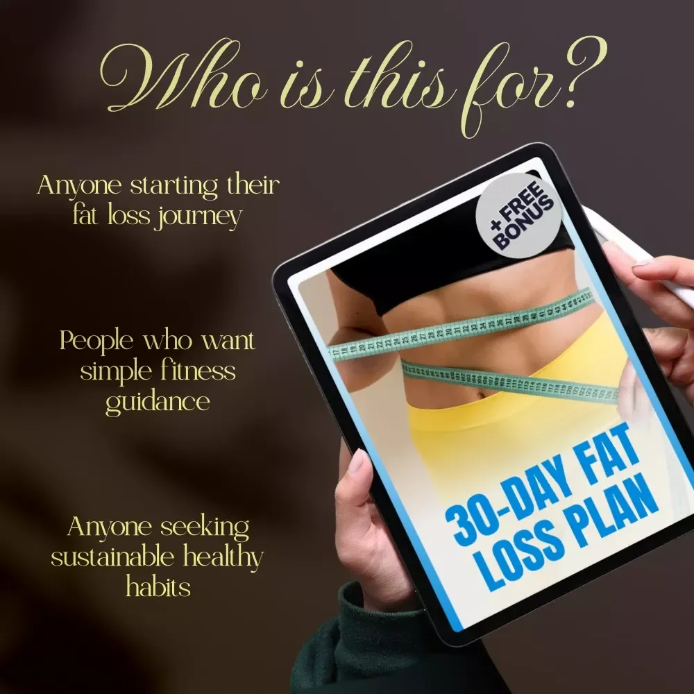 30-Day Fat Loss Plan | Digital Download eBook | Weight Loss Guide, Fat Loss Roadmap, Nutrition & Workout Checklist