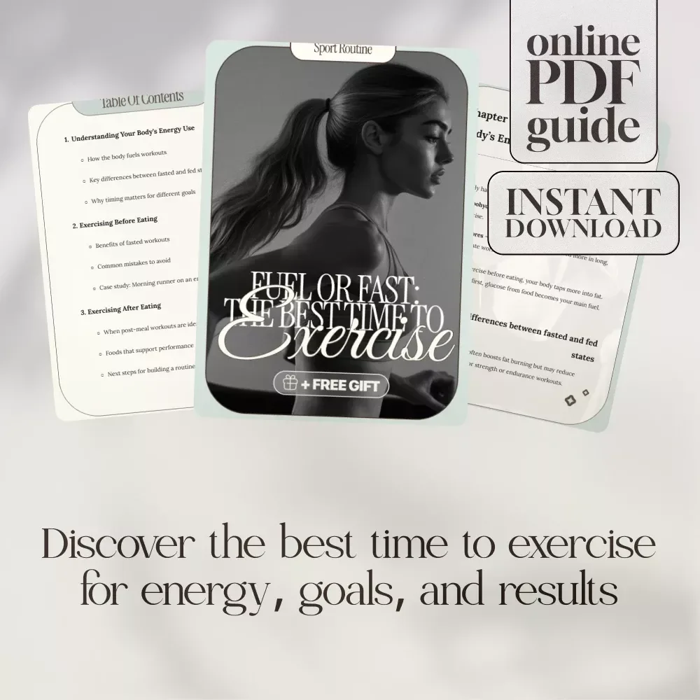 Fuel or Fast: The Best Time to Exercise | Digital Fitness Guide | Should I Exercise Before I Eat or After? | eBook, Checklist & Routine Planner