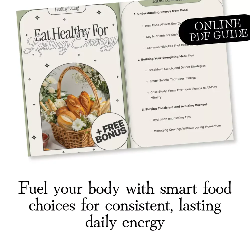 Eat Healthy for Lasting Energy | Digital Download Guide for Meal Planning, Healthy Eating, Boosting Energy Levels & AI-Powered Recipes