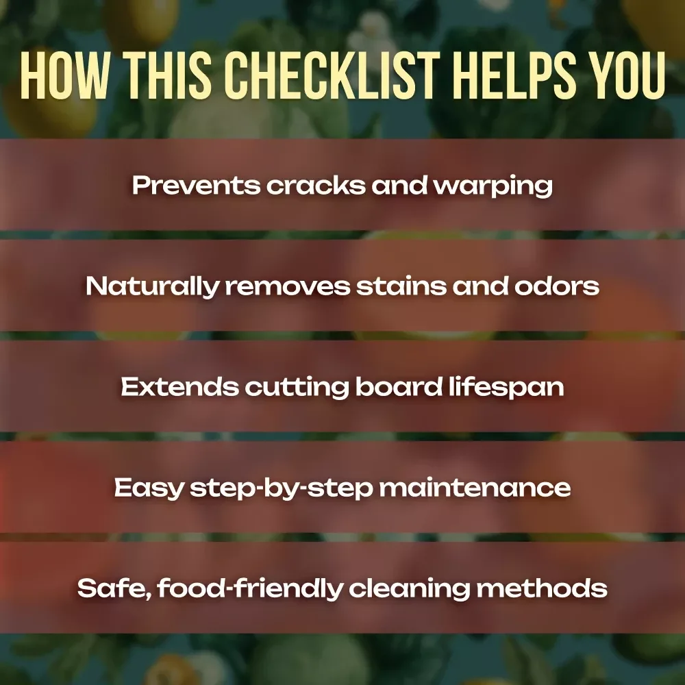 How to Clean and Maintain Wooden Cutting Boards Checklist | Digital Download Guide for Kitchen Care, Cleaning, and Maintenance