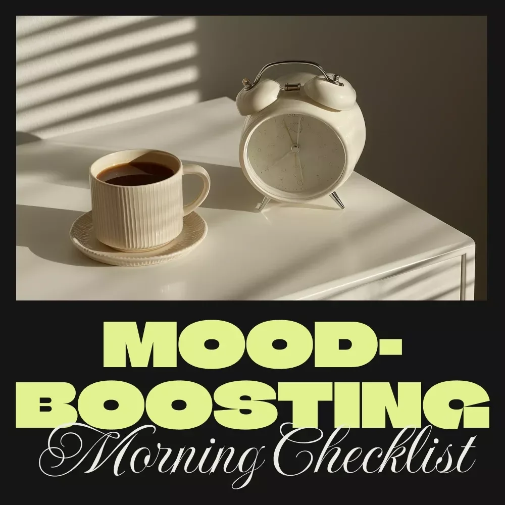 Mood-Boosting Morning Checklist | Digital Self-Care Routine PDF | Daily Wellness, Gratitude & Energy Guide