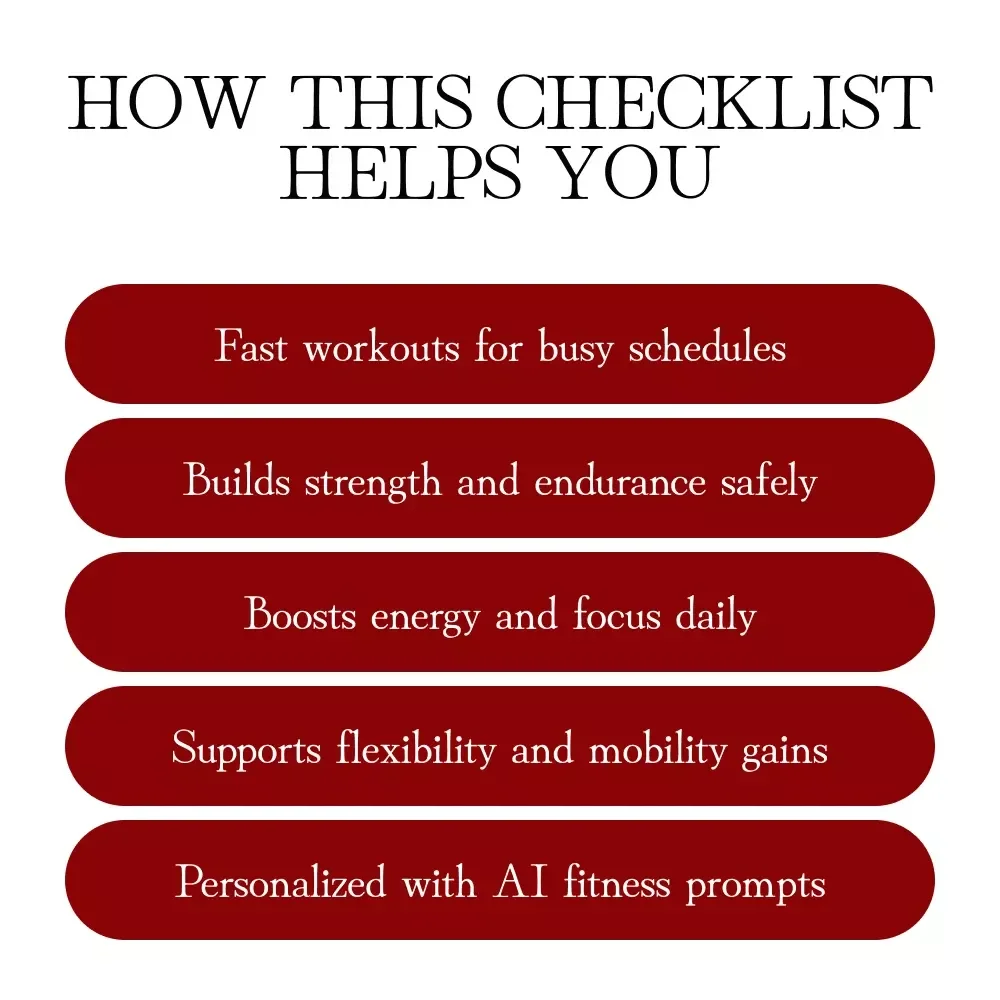 7-Day Micro-Workout Challenge | Quick Fitness Digital Download Checklist for Beginners & Home Training