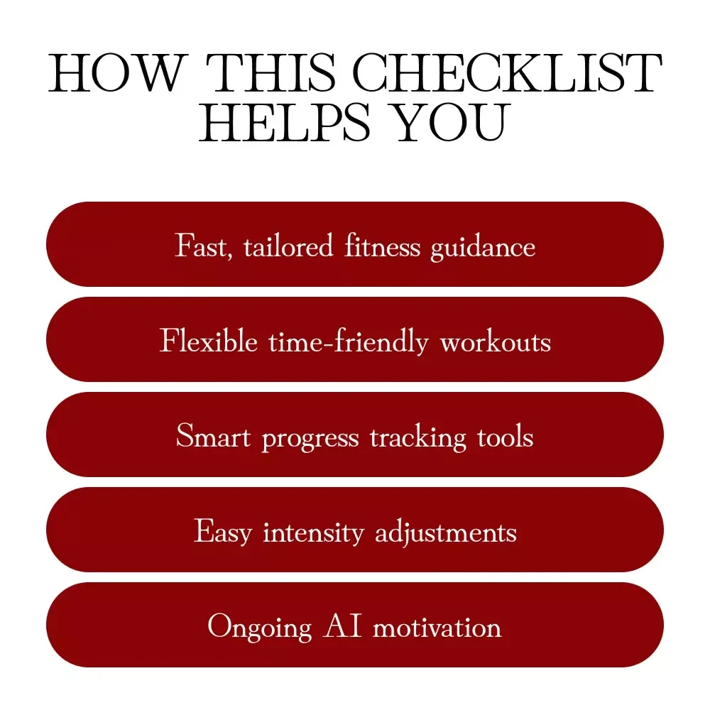 Your AI-Powered Personalized Workout Checklist | Digital Download Fitness Planner | AI-Personalized Workout Plan for Strength, Cardio, Flexibility & Wellness