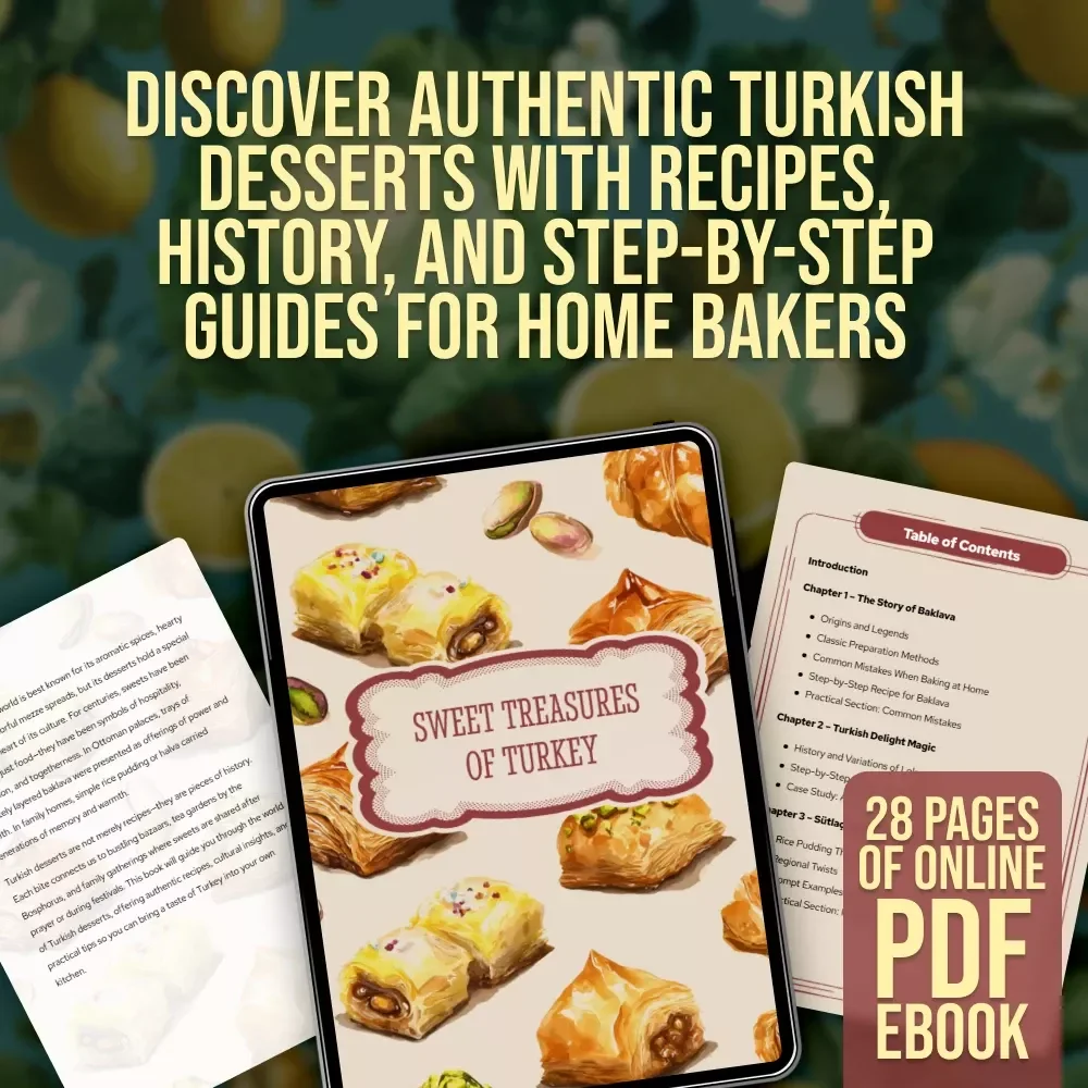 Sweet Treasures of Turkey | Digital Guide to Turkish Desserts, Baklava, Turkish Delight, Halva & More | eBook Download for Food Lovers & Home Bakers