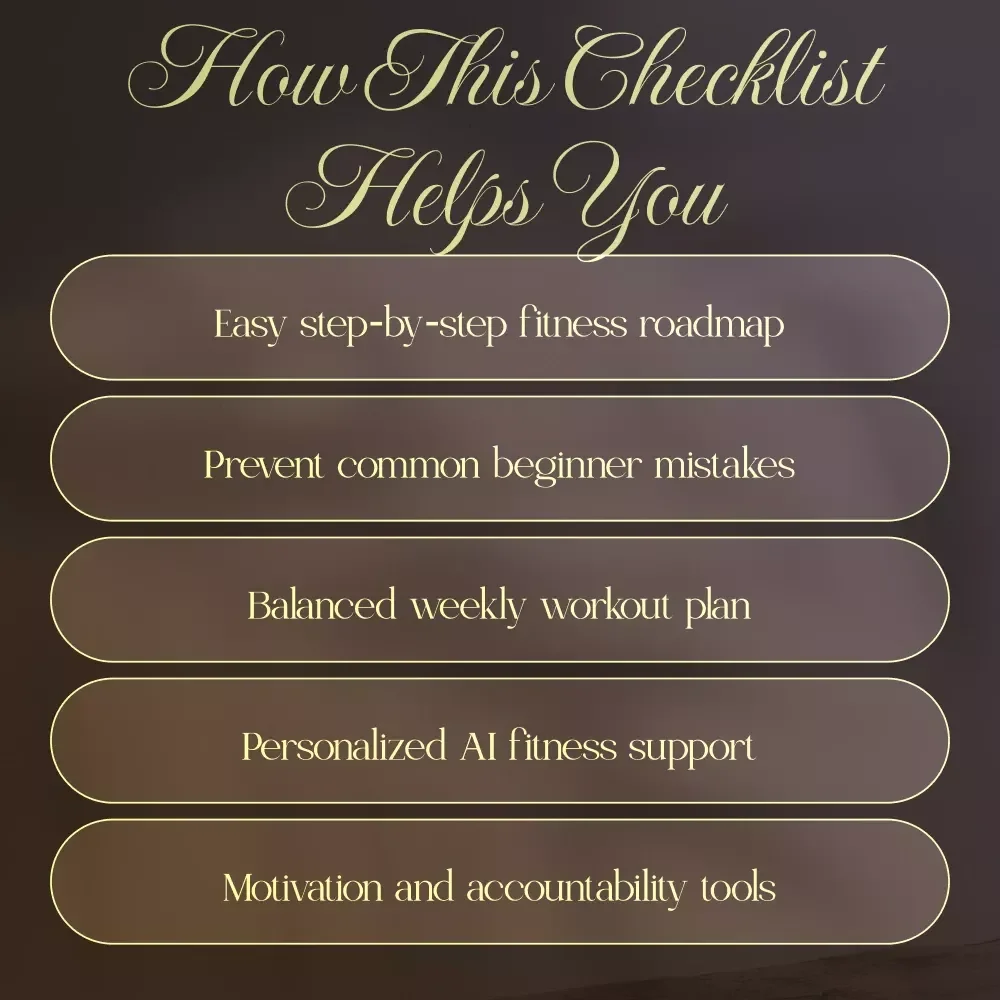 Fun & Foolproof Fitness Checklist for Beginners | Digital Download | Fitness Tips for Beginners