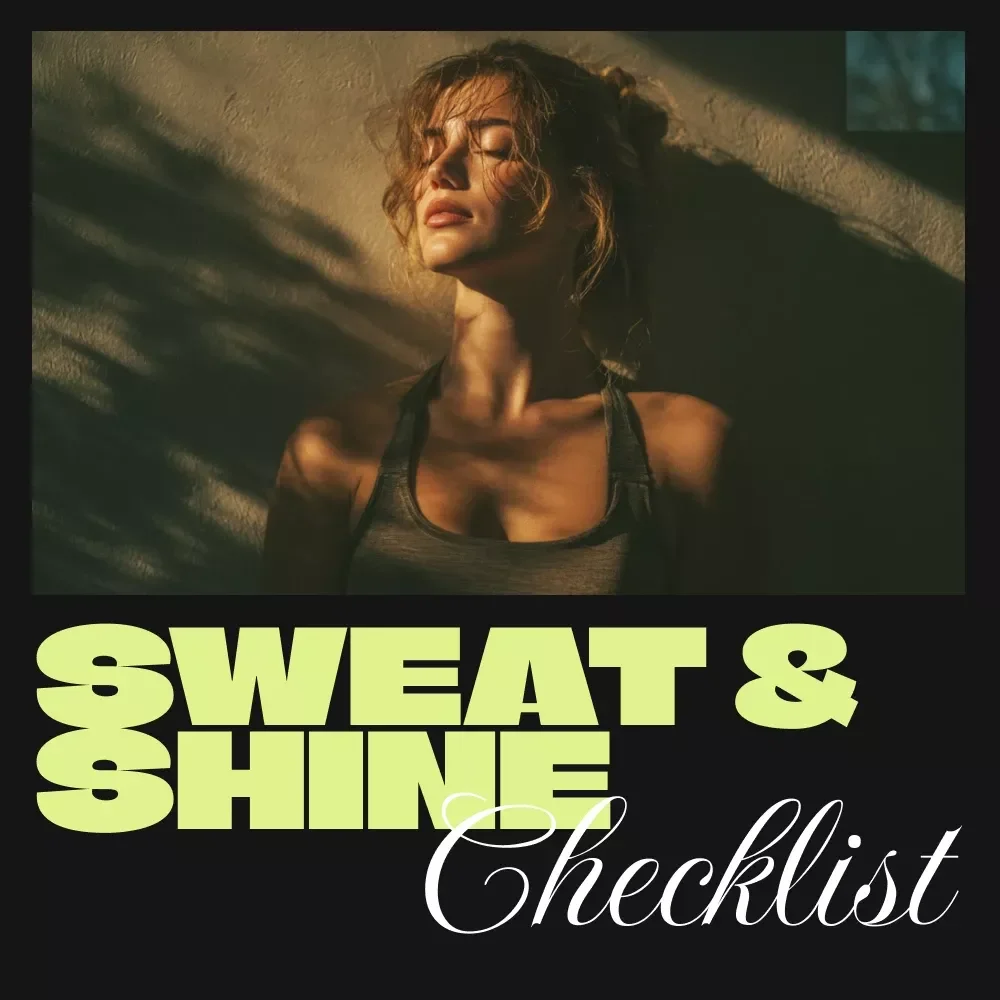 Sweat & Shine Checklist | HIIT Training Home Workout Digital Download | Printable Fitness Planner