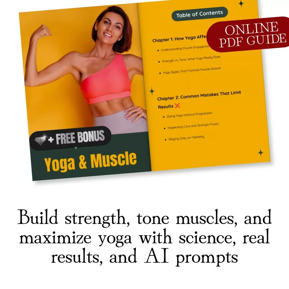 Yoga & Muscle | Strength-Building Yoga Guide for Women | Digital Download Fitness eBook, Checklist & AI Practice Prompts