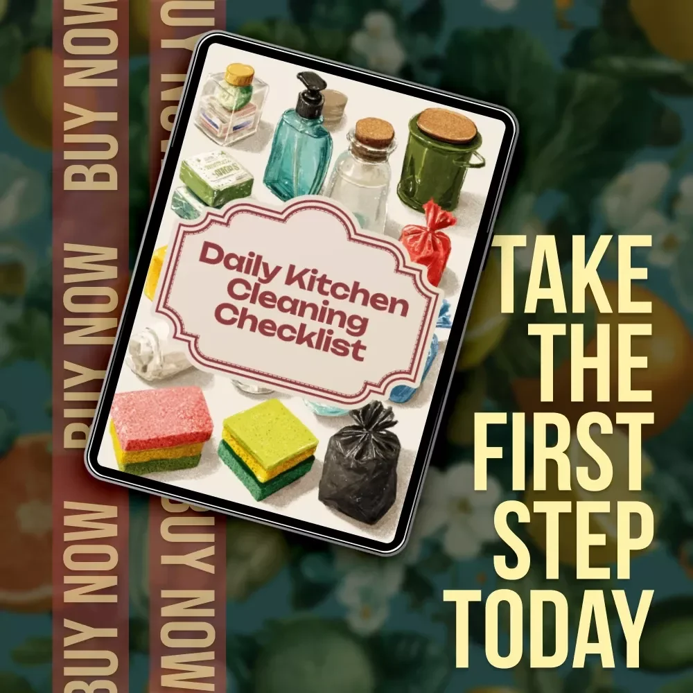 Daily Kitchen Cleaning Checklist | Printable Digital Download Guide for Easy Kitchen Organization, Cleaning Routine & Sparkling Home